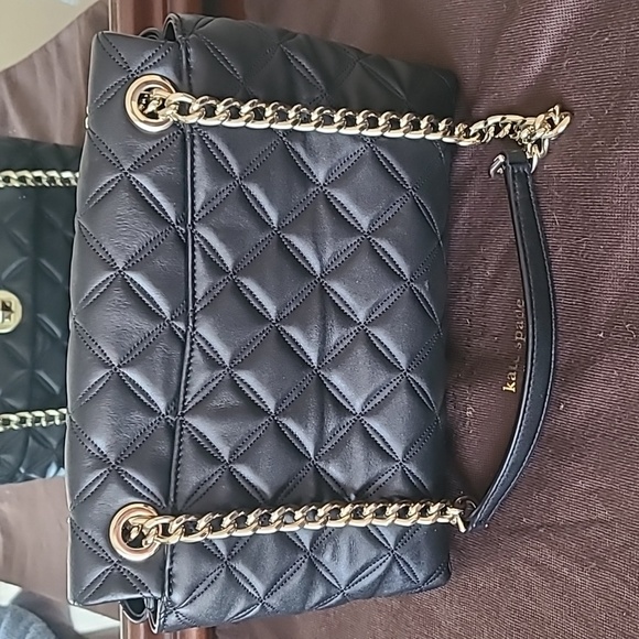Kate Spade Quilted Black Shoulder Bag with Gold Chain - Picture 3 of 11